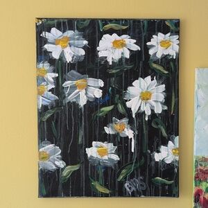 Floral Canvas Wall Art - Black and White